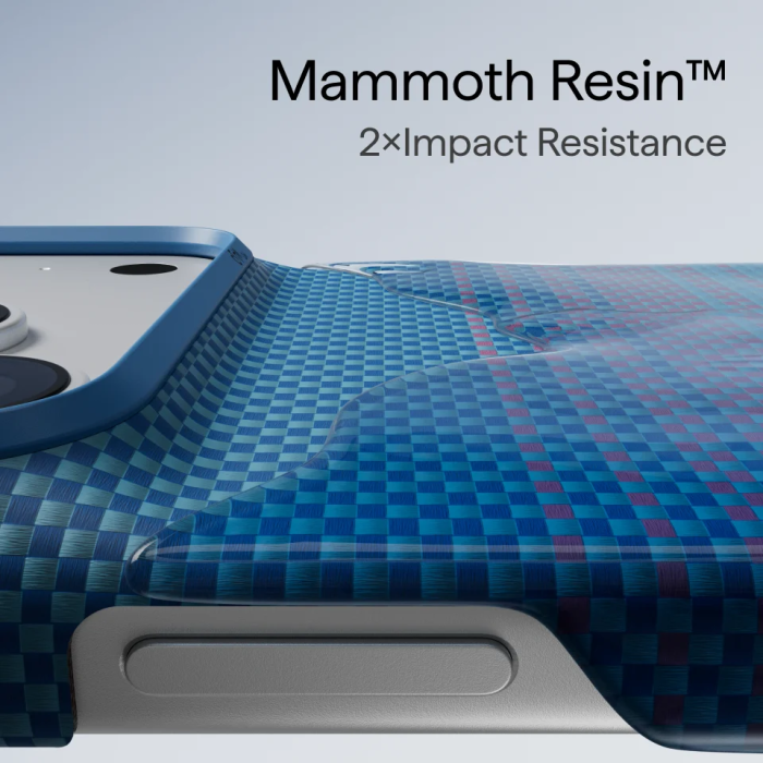 Husa Pitaka iPhone 18 Pro Max, Edge Case, Argyle, PitaTap™, MagSafe, Ultra Slim, Abyss Blue [11]