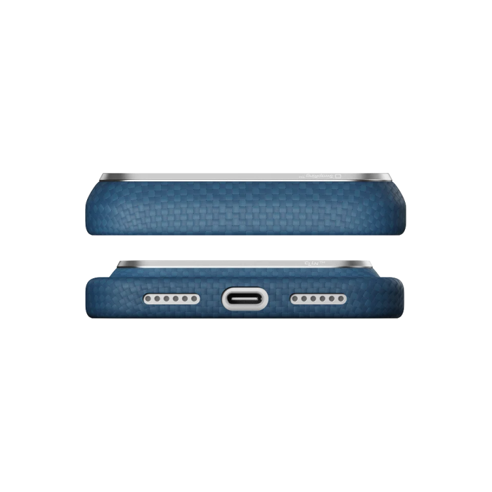 Husa Pitaka iPhone 18 Pro Max, Edge Case, Argyle, PitaTap™, MagSafe, Ultra Slim, Abyss Blue [4]