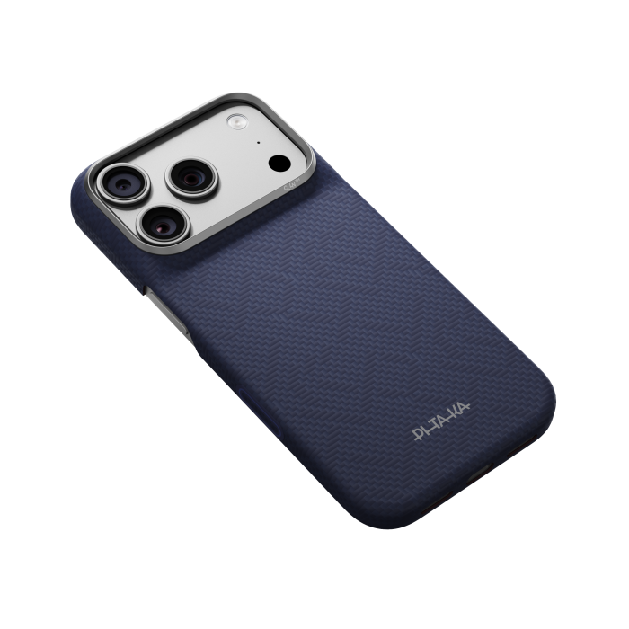 Husa Pitaka iPhone 18 Pro Max, Edge Case, PTK Weaving, PitaTap™, MagSafe, Ultra Slim, Sapphire Blue [7]