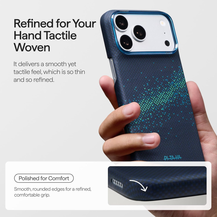Husa Pitaka iPhone 18 Pro Max, Edge Case, Milky Way Galaxy 2.0, PitaTap™, MagSafe, Ultra Slim, 01* Nearfield Blue [11]