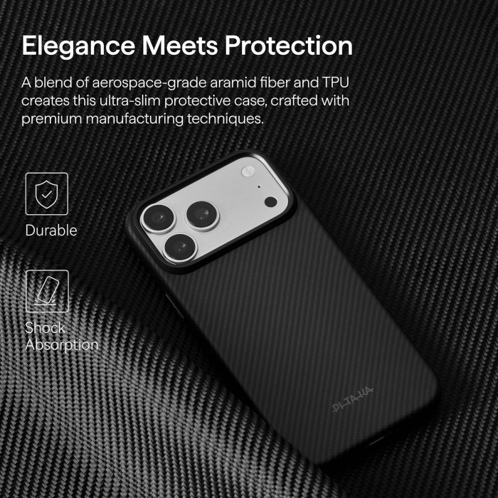 Husa Pitaka iPhone 18 Pro Max, Summa, UltraGuard, MagSafe, Protectie antisoc, Summa, Negru/ Gri [15]