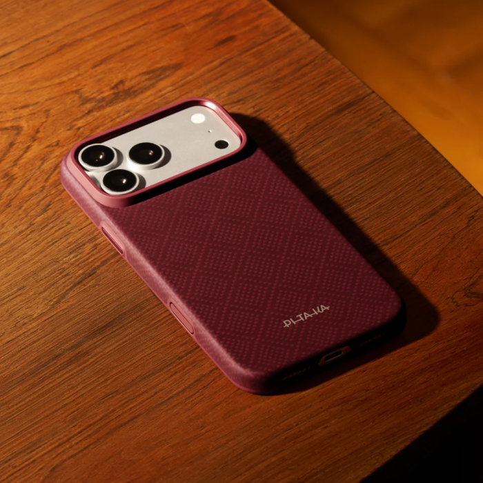 Husa Pitaka iPhone 18 Pro Max, UltraGuard, Argyle, MagSafe, Protectie antisoc, Summa, Burgundy [19]
