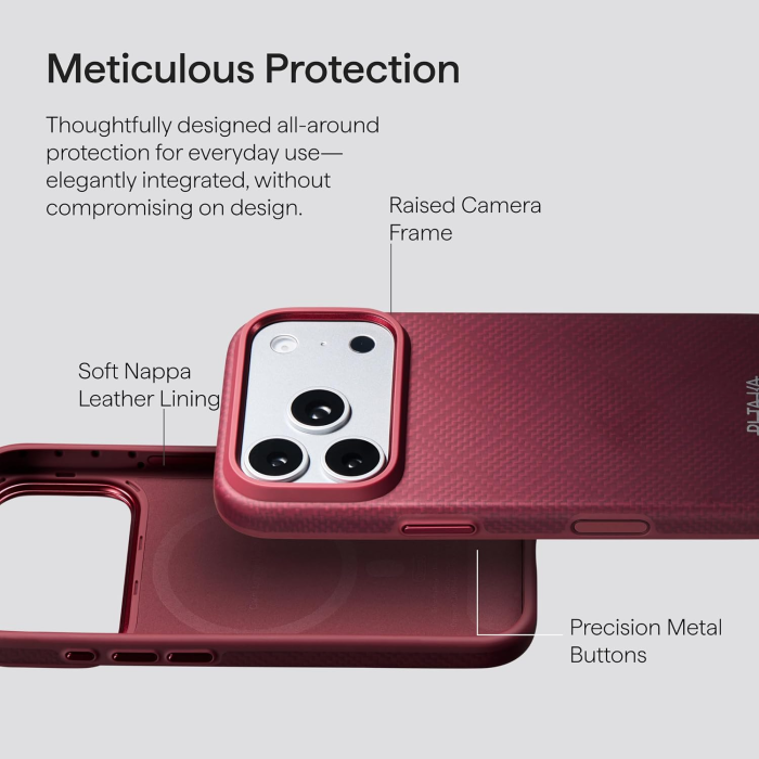 Husa Pitaka iPhone 18 Pro Max, UltraGuard, Argyle, MagSafe, Protectie antisoc, Summa, Burgundy [17]