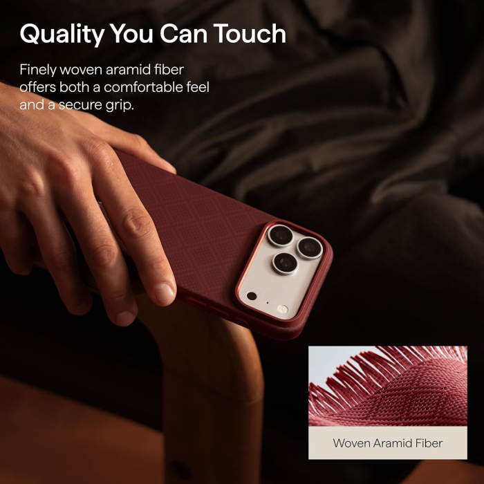 Husa Pitaka iPhone 18 Pro, UltraGuard, Argyle, MagSafe, Protectie antisoc, Summa, Burgundy [16]