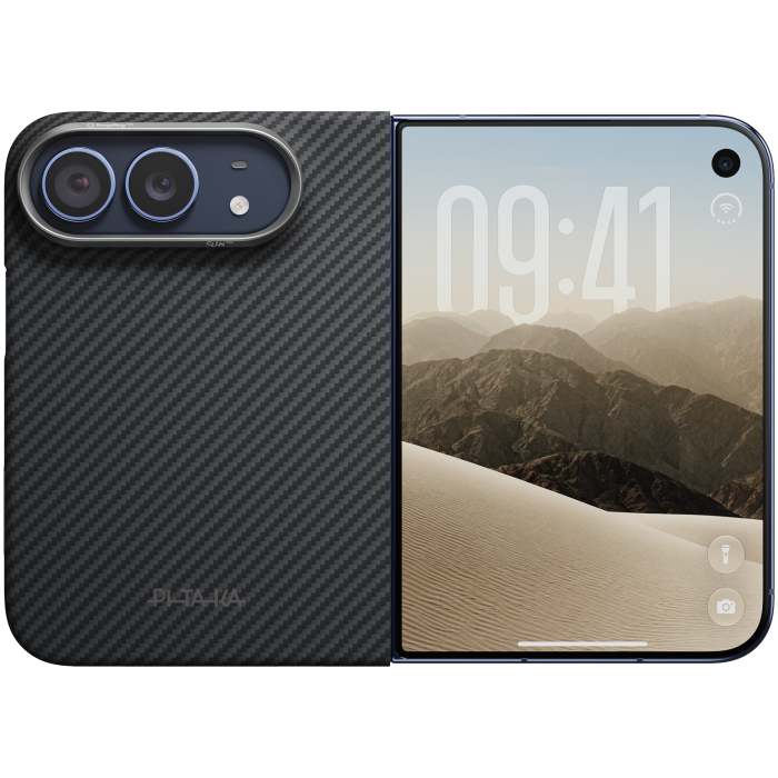 Husa Pitaka iPhone Duo, Edge Case, Classic, PitaTap™, MagSafe, Ultra Slim, Negru/Gri [3]