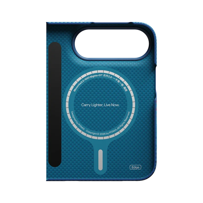 Husa Pitaka iPhone Duo, Edge Case, Moonrise, PitaTap™, MagSafe, Ultra Slim, 01* Midnight [13]