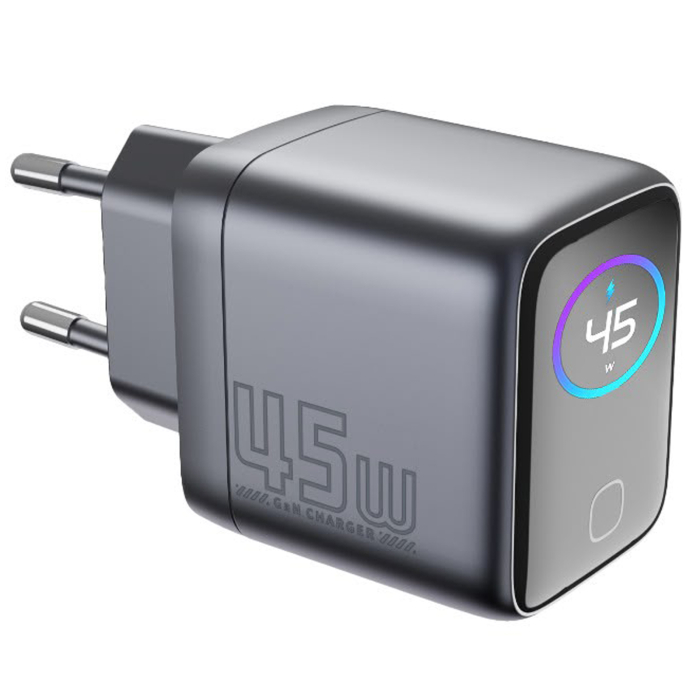 Incarcator 45W Turbo Fast Charge GaN cu Afisaj Digital TFT DaDen, Cablu Type C Inclus, 1x USB Type-C, Incarcare Rapida Power Delivery PD 3.2 AVS, Monitorizare Putere si Temperatura, Protectie Intelige [16]