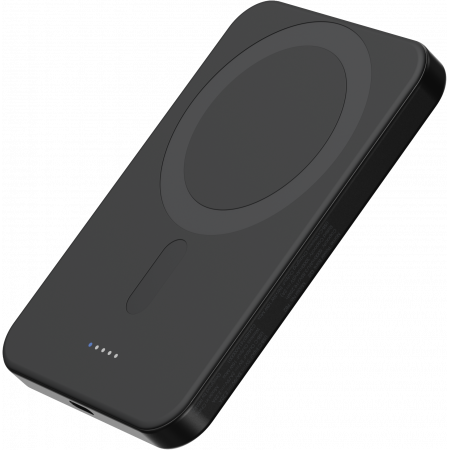 Baterie Externa Magnetica PITAKA, Magsafe, Design Ultra Subtire, 15W Wireless, 5000mAh, Negru/Gri [9]
