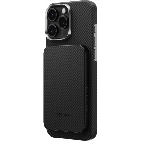 Baterie Externa Magnetica PITAKA, Magsafe, Design Ultra Subtire, 15W Wireless, 5000mAh, Negru/Gri [3]