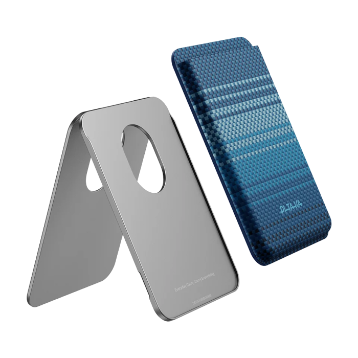 Portofel PITAKA Carry MagMod Stand Wallet, MagSafe, Stand Reglabil 0-120°, Fibra de Aramida, Moonrise [4]