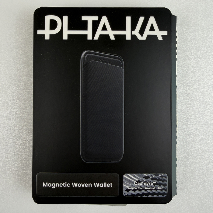 [Outlet] Portofel Pitaka cu MagSafe, MagEZ Woven Negru/Gri din fibra de aramida [3]