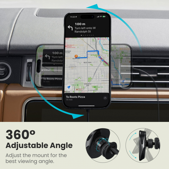 Suport Magnetic cu Incarcare Wireless MagEZ Car Mount Pro 2 Qi2, MagSafe cu fixare în grila de aerisire [6]