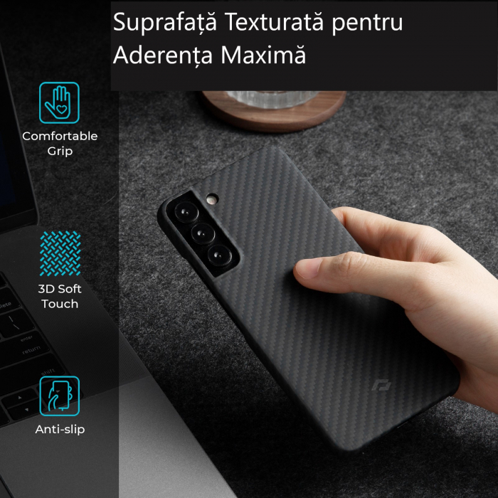 Husa MagEZ 2 Pitaka, Aramida Galaxy S22 Plus Negru/Gri MagSafe [9]