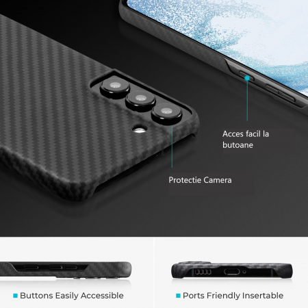 Husa MagEZ 2 Pitaka, Aramida Galaxy S22 Plus Negru/Gri MagSafe [3]