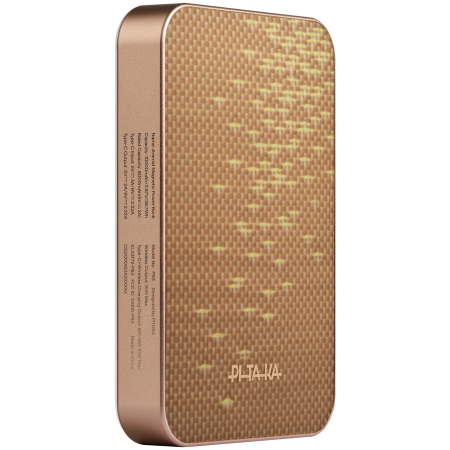 Incarcatoare Wireless - Baterie Externa Magnetica PITAKA, Magsafe, Design Ultra Subtire, 15W Wireless, 10000mAh, Golden Glint