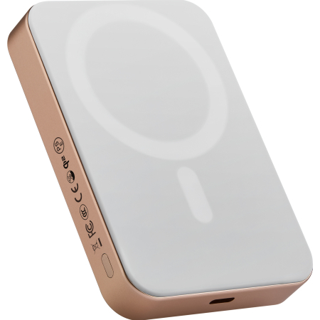 Baterie Externa Magnetica PITAKA, Magsafe, Design Ultra Subtire, 15W Wireless, 10000mAh, Golden Glint [1]
