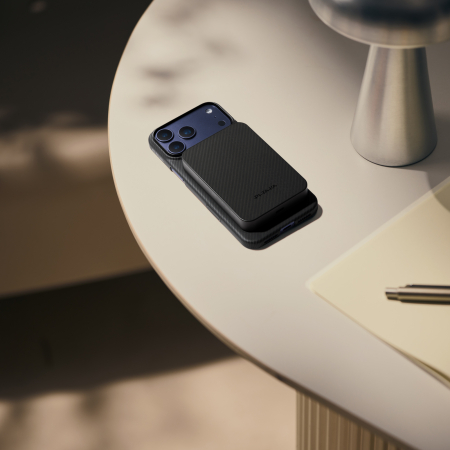 Baterie Externa Magnetica PITAKA, Magsafe, Design Ultra Subtire, 15W Wireless, 10000mAh, Negru/Gri [6]