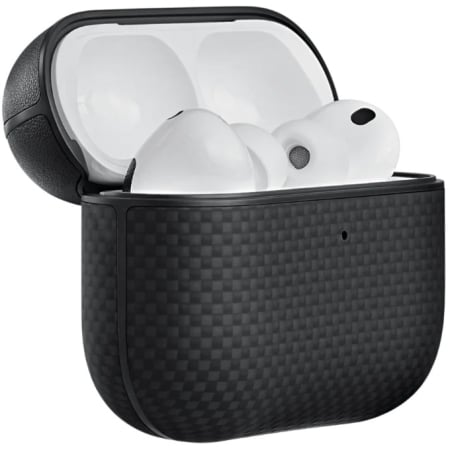 Apple Watch/Airpods/Card Sleeve - Carcasa MagEZ pentru AirPods Pro 3, Fibra de Aramida, Negru/Gri