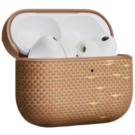Carcase Pitaka - Carcasa MagEZ pentru AirPods Pro 3, Fibra de Aramida, Golden Glinth