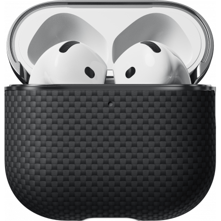 Apple Watch/Airpods/Card Sleeve - Carcasa MagEZ pentru AirPods 4, Fibra de Aramida, Negru/Gri