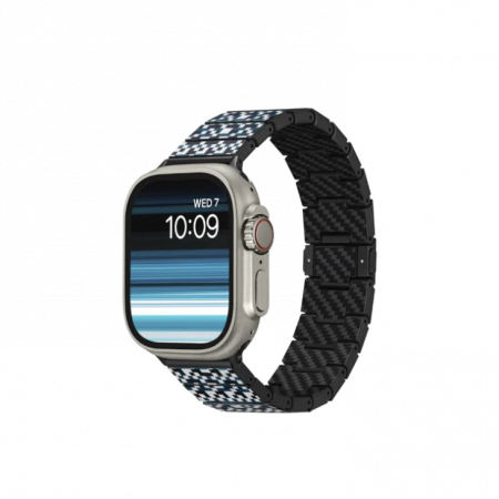 Apple - Curea Pitaka din Fibra de Carbon Dreamland Mosaic pentru Apple Watch seriile 1-11, SE3/SE / Ultra 3 /Ultra 2 / Ultra , 38/40/41/42/44/45/49 mm