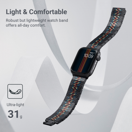 Curea din Fibra de Carbon Rhapsody pentru Apple Watch seriile 1 - 9 / SE / Ultra/Ultra 2 , 38/40/41/42/44/45/49 mm [6]