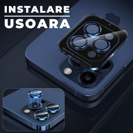 Folie de camera pentru iPhone 15 Pro - Albastru [2]