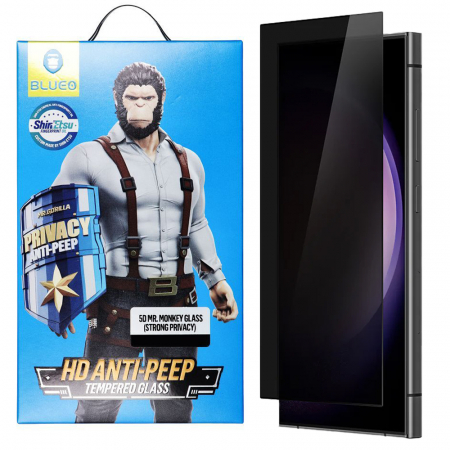 Samsung - Folie de sticla Blueo Privacy pentru Samsung S25 Ultra, Protectie oleofobica, Slim, Full Glue