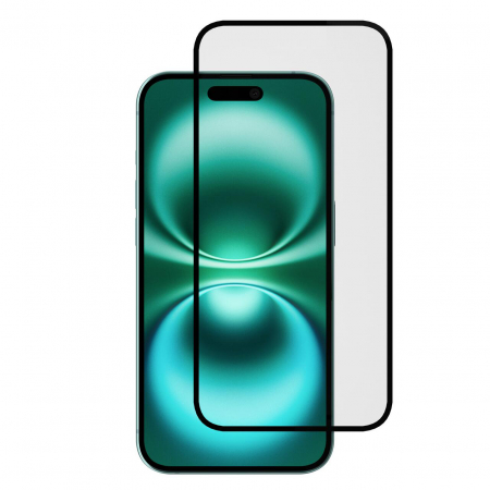 Apple - Folie de sticla Maxcell pentru iPhone 16, Protectie oleofobica, Slim, Full Glue