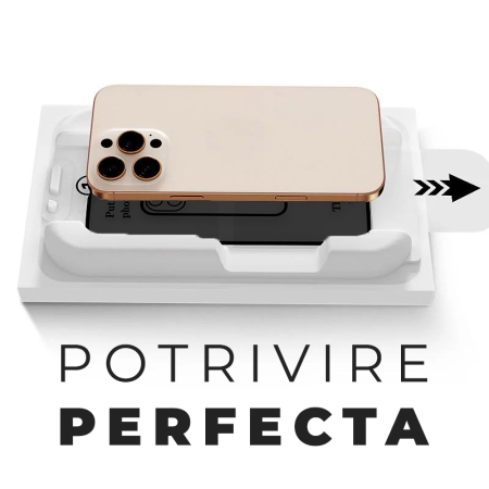 Folie Sticla Privacy pentru iPhone 17 Air cu aplicator Daden MagicBox, Full Cover, Protectie Profesionala, Ultra Rezistenta, Calitate Premium, Margini negre [3]
