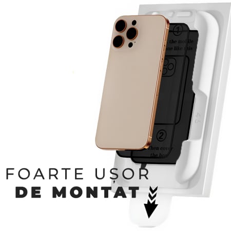 Folie Sticla Privacy pentru iPhone 17 Pro cu aplicator Daden MagicBox, Full Cover, Protectie Profesionala, Ultra Rezistenta, Calitate Premium, Margini negre [4]