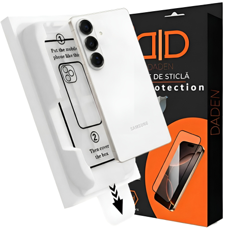 Folii ecran - Folie Sticla pentru Samsung S26 Plus cu aplicator Daden MagicBox, Full Cover, Protectie Profesionala, Ultra Rezistenta, Calitate Premium, Margini negre