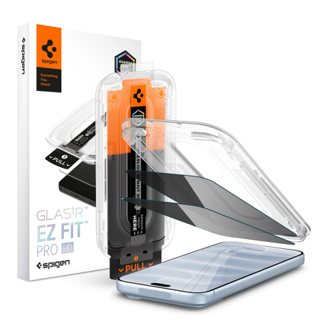 Accesorii - Folie sticla privacy iPhone 18 Pro Max cu aplicator, Spigen - Glas.tR EZ-FIT Pro HD - 2 Pack