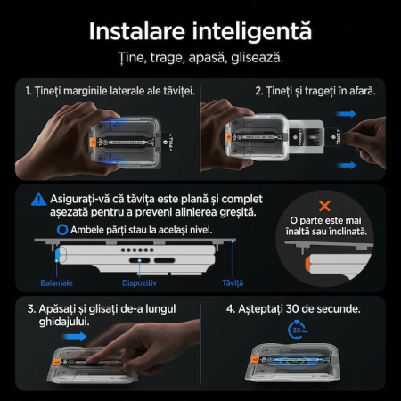 Folie sticla iPhone Duo, Spigen GLAS.tR EZ Fit Pro, Set 2 Bucati, Aplicator Inclus, Duritate 10H+, Anti Amprente, Transparenta [5]