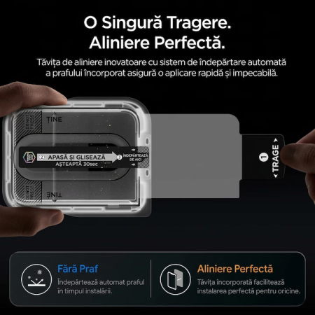 Folie sticla iPhone Duo, Spigen GLAS.tR EZ Fit Pro, Set 2 Bucati, Aplicator Inclus, Duritate 10H+, Anti Amprente, Transparenta [3]