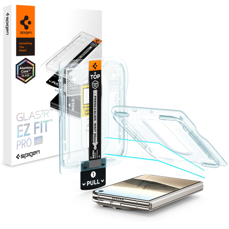Folii ecran - Folie sticla iPhone Duo, Spigen GLAS.tR EZ Fit Pro, Set 2 Bucati, Aplicator Inclus, Duritate 10H+, Anti Amprente, Transparenta