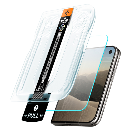 Folie sticla iPhone Duo, Spigen GLAS.tR EZ Fit Pro, Set 2 Bucati, Aplicator Inclus, Duritate 10H+, Anti Amprente, Transparenta [1]