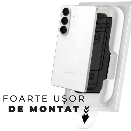 Folie Sticla Privacy pentru Samsung S26 Plus cu aplicator Daden MagicBox, Full Cover, Protectie Profesionala, Ultra Rezistenta, Calitate Premium, Margini negre [2]