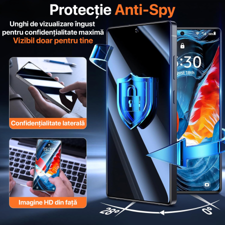 Folie Sticla Privacy pentru Sasmung S26 Ultra Daden MaxProtection, Full Cover, Protectie Profesionala, Ultra Rezistenta, Calitate Premium, Margini negre [8]