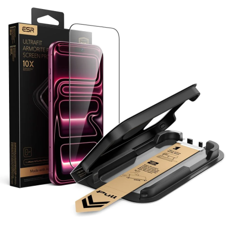 Folii ecran - Folie sticla iPhone 18 Pro/ 17 Pro, ESR UltraFit Armorite Pro, Corning Gorilla Glass, Transparenta