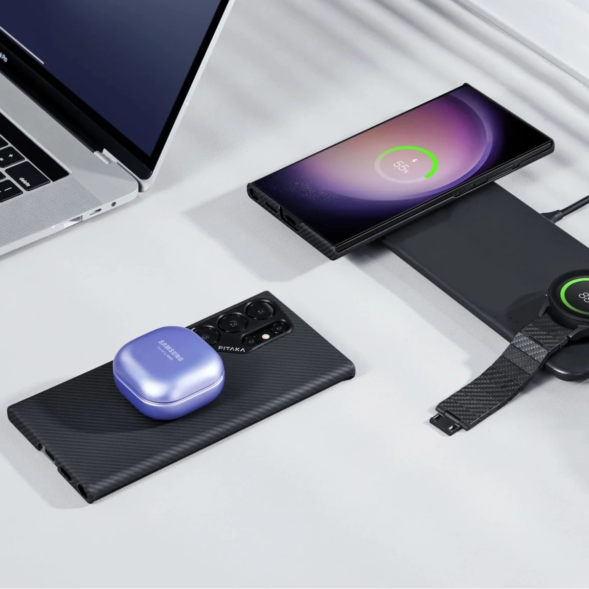 Husa MagEZ 4 Pitaka , Aramida Galaxy S24 Ultra Negru/Gri MagSafe [6]