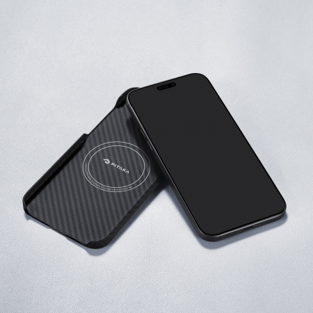 Husa MagEZ 4 Pitaka, Aramida 1500D iPhone 15 Pro Negru/Gri MagSafe [11]