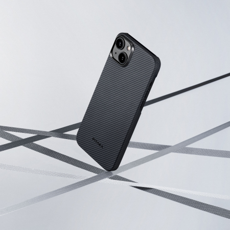 Husa MagEZ 4 Pitaka, Aramida iPhone 15 1500D Negru/Gri MagSafe [2]