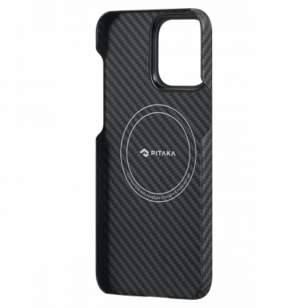 Husa MagEZ 4 Pitaka, Aramida iPhone 15 1500D Negru/Gri MagSafe [5]