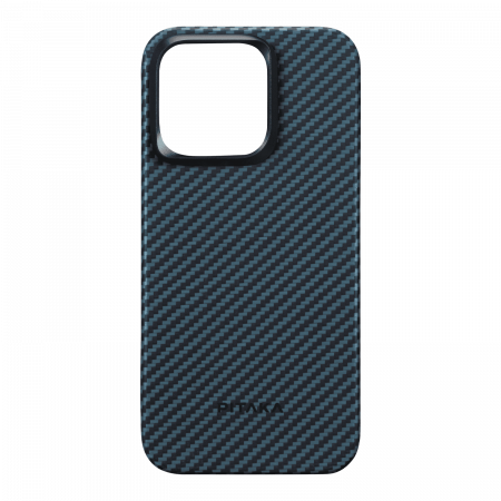 Husa MagEZ 4 Pitaka, Aramida iPhone 15 Pro 1500D Negru/Albastru MagSafe [5]