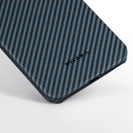 Husa MagEZ 4 Pitaka, Aramida iPhone 15 Pro Max 1500D Negru/Albastru MagSafe [3]