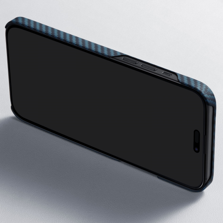 Husa MagEZ 4 Pitaka, Aramida iPhone 15 Pro Max 1500D Negru/Albastru MagSafe [1]