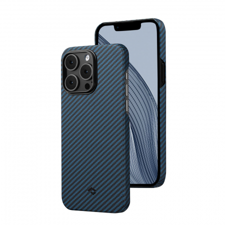 Husa MagEZ 3 Pitaka, Aramida iPhone 14 Pro Max Negru/Albastru MagSafe [2]