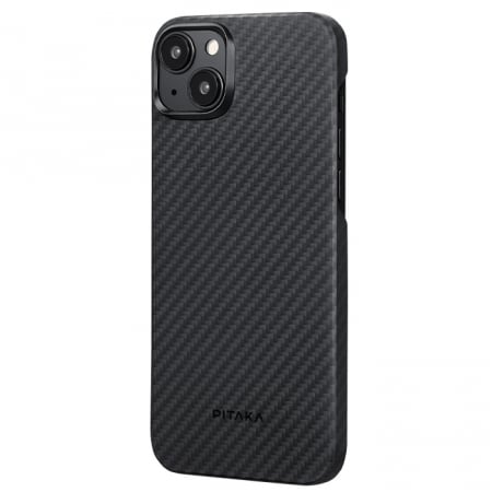 Outlet - [OUTLET] Husa MagEZ 4 Pitaka, Aramida iPhone 15 Plus, 1500D Negru/Gri MagSafe
