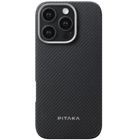 Christmas sale - Husa MagEZ 4 Pitaka, Aramida 600D iPhone 15 Pro Max Negru/Gri MagSafe